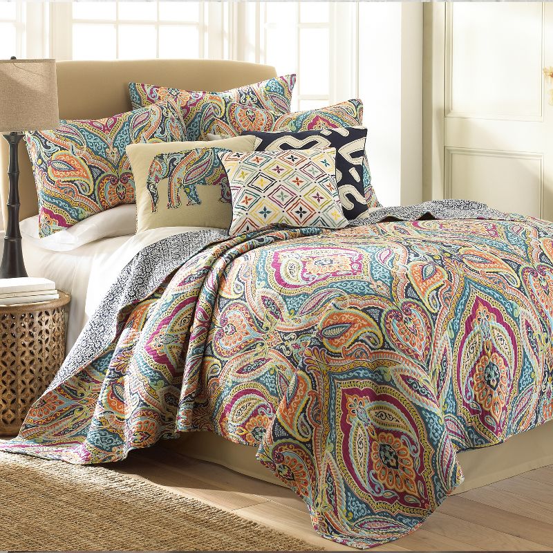 Magnolia Navy Quilt and Pillow Sham Set - Levtex Home, 1 of 8