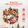 VEVOR Artificial Decorative Wreath, 19 in, Decorated with Peonies, Hydrangeas, Babysbreath, Year Round Wreath, Pink - 4 of 4