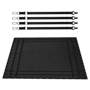 VEVOR Cargo Net, 120 in x 105 in, Heavy Duty Truck Cargo Net for Truck Bed,4 Adjustable Straps with Carabiners and Rubber Coated Hooks, Black - 1 of 4