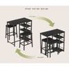 Dining Table Set for 2, Counter Height Kitchen Table with 2 Upholstered Stools & 3 Storage Shelves,Bar Table Set for Kitchen Dining Room Small Space - 3 of 4