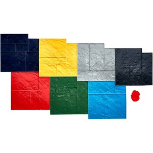 VEVOR Concrete Stamps Mat, 24 x 24 in, 7 pcs Concrete Texturing Skin Polyurethane Stamp Stone Tile Texture Mat, Blue - 1 of 4