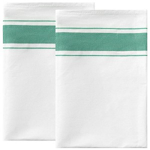 Unique Bargains Hotels Restaurants Home Cotton Absorbent Linen Kitchen Towels Sets 20" x 28" 2 Pcs - 1 of 4