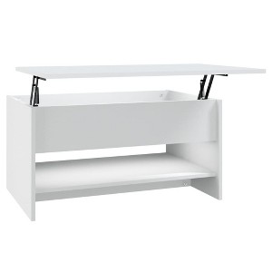 vidaXL Modern Coffee Table in White with Hidden Storage, Liftable Design, Made from Resistant, Moisture-Resistant Engineered Wood - 1 of 4