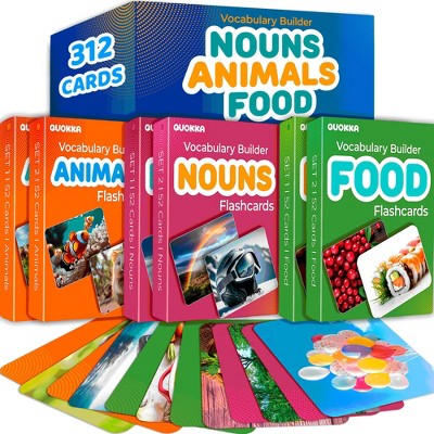 QUOKKA Flash Cards for Toddlers - Speech Therapy Toys - Vocabulary Builder for Kids
