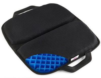 Tektrum Thick Orthopedic Premium Gel Seat Cushion Pad for Wheelchair, Car, Home, Office, Chairs, Travel - Relief for Hip Pain, Back Pain, Sweaty Bottom - Portable, Durable, Comfortable (TD-GS1703-BLK)