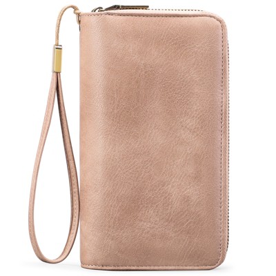 FATMOON Women’s Wallet - RFID Blocking Large Capacity Vegan Leather Clutch Wallet with Wristlet –Secure & Spacious for Daily Use,Travel