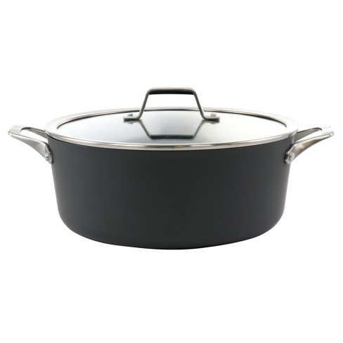 Calphalon Select 5 qt. Round Aluminum Ceramic Nonstick Dutch Oven in Black  and White with Glass Lid 1961916 - The Home Depot