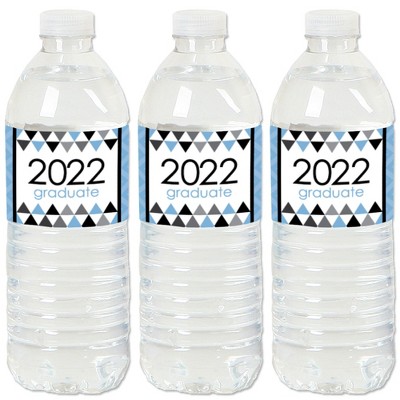 Big Dot of Happiness Light Blue Grad - Best is Yet to Come - 2022 Light Blue Graduation Party Water Bottle Sticker Labels - Set of 20