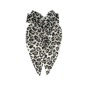 Unique Bargains Fashion Leopard Print Bow Ribbon Hair Clips Yellow Brown 1 Pc - 1 of 4