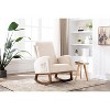 NicBex Linen Fabric Glider Rocking Chair with Side Pocket,Upholstered Nursery Rocking Chairs with High Backrest,Nursing Chair for Bedroom - 2 of 4