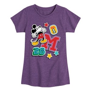 Girls' - Disney - Mickey Mouse Fitted Short Sleeve Graphic T-Shirt - 1 of 4