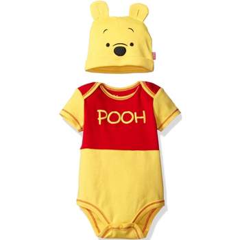 Disney Pixar Monsters Inc Incredibles Toy Story Mickey Mouse Pooh Lilo & Stitch Baby Bodysuit and Hat Set Newborn to Infant