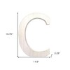 HomeRoots 16" White Distressed Wood Letter C Tabletop Sculpture - 3 of 4