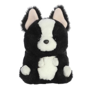 Aurora Mini Ava French Bulldog Rolly Pet Round Stuffed Animal Black 5" - 1 of 4