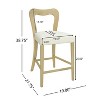 Christopher Knight Home Imamu Rubberwood Upholstered Counter Stools with Curved Open Back (Set of 2) - 3 of 4