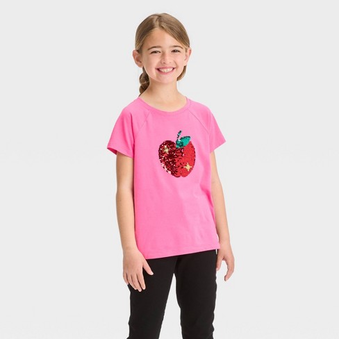 Girls' Relaxed Fit Short Sleeve T-shirt - Cat & Jack™ Charcoal Gray M :  Target