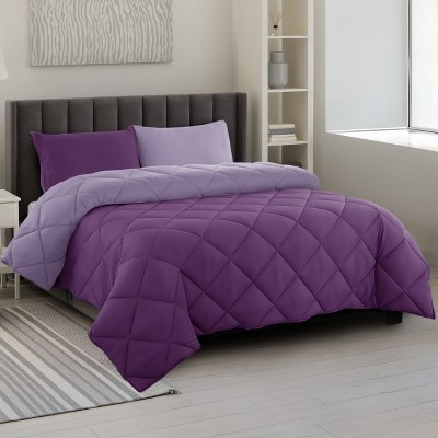 Reversible Comforter Set with Matching Pillowcases 3Pc Down Alternative Ultra Soft Solid Microfiber Comforters Durable Bedding - Lux Decor Collation