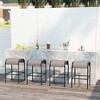 Tangkula 4PCS 30" Bar Height Bistro Stools Outdoor Bar Stools w/ Breathable Fabric Seat - 2 of 4