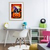 Stupell Industries Cat Peeking from Jack-o-Lantern Framed Print Under Glass Art, Brown, 17" x 23" - 3 of 4