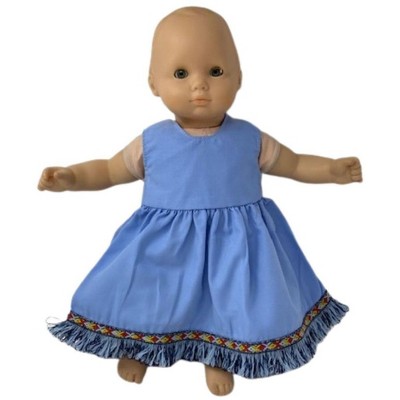 Size 7 Matching Girl And Doll Blue Sleeveless Dress