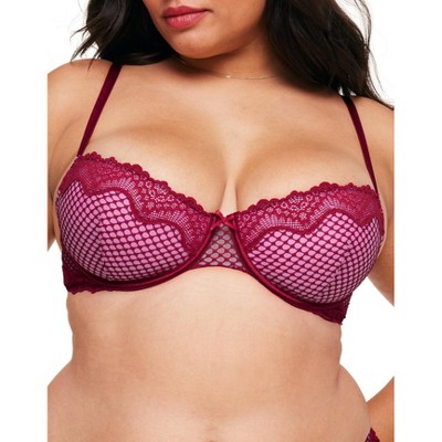 Adore Me Women's Diara Balconette Bra 42DDD / Molten Lava Red.