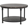 Rustic Round Coffee Table with Storage Shelf, 2-Tier Vintage Wood Center Table, Sturdy Metal Legs & Easy Assembly for Living Room - 4 of 4