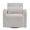 LOVMOR Cozy Teddy Fabric Armchair - Modern Sturdy Lounge Chair with Curved Arms and Thick Cushioning for Plush Comfort - 3 of 4