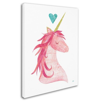 Trademark Fine Art -Melissa Averinos 'Unicorn Magic I Heart' Canvas Art