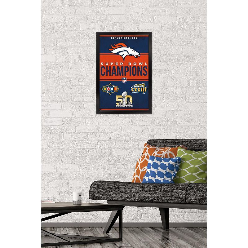 Trends International NFL Denver Broncos - Champions 23 Framed Wall Poster Prints, 2 of 7