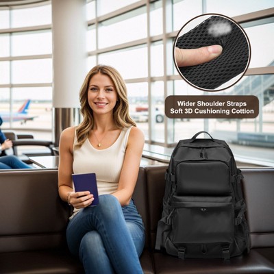 Unique Bargains Men Women Water-Resistant Large Capacity Laptop Backpack Black — фото 4