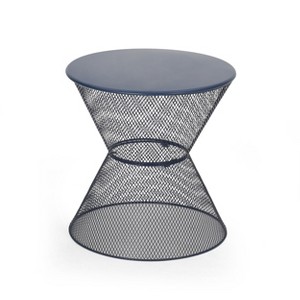 GDFStudio Doane Outdoor Metal Mesh Hourglass Side Table - 1 of 4