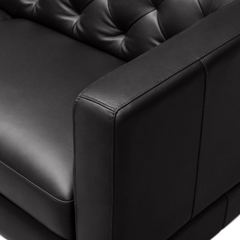 Cidney Top Grain Leather Chair Black - Abbyson Living, 6 of 9