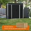 AOBABO Metal Outdoor Utility Tool Storage Shed with Roof Slope Design, Door and Lock for Backyards, Gardens, Patios and Lawns - 4 of 4