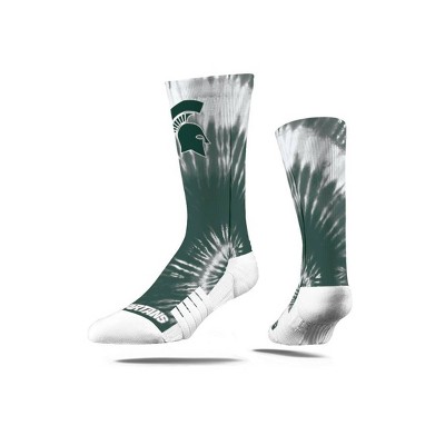 NCAA Michigan State Spartans Tie-Dye Adult Crew Socks - M/L