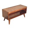 TiramisuBest Contemporary Bench in Silver Metal and Camel Faux Leather, 18.0"L Entryway Bench - 4 of 4