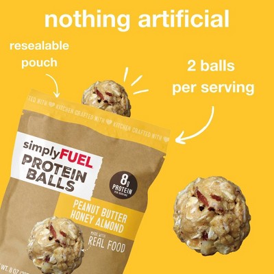 simplyFUEL Peanut Butter Honey Almond Whey Protein Balls - 8g Protein - 8oz