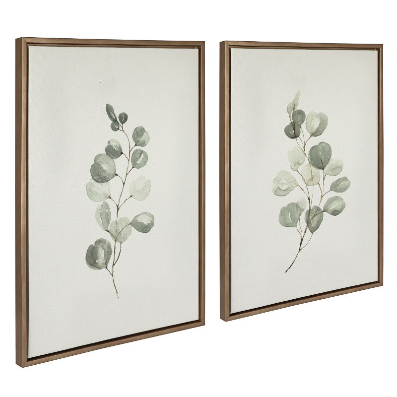 Kate and Laurel Sylvie Eucalyptus Framed Canvas Set by Maja Mitrovic of Makes My Day Happy, 1 of 7