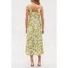 August Sky Women's Wide Straps Ruched Bodice Floral Midi Dress - 2 of 4