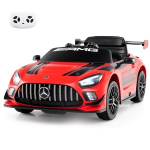Costway Ride on Car Licensed Mercedes-AMG GT3 Kids Car with Remote Control 3 Speeds Black/Red/White - 1 of 4