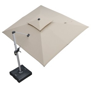 PURPLE LEAF Patio Outdoor Rectangle Umbrella with Base Large Cantilever Umbrella Windproof Offset Heavy Duty Sun for Garden Deck Pool - 1 of 4