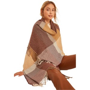 Wear Sierra Women's Herringbone Patterned Scarf - Thick Shoulder Shawl ...