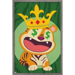 Trends International Tiger with Crown Framed Wall Poster Prints - 1 of 4