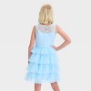 Girls' Sleeveless Embroidered Bodice Tiered Skirt Dress - Cat & Jack™ Blue - 2 of 3