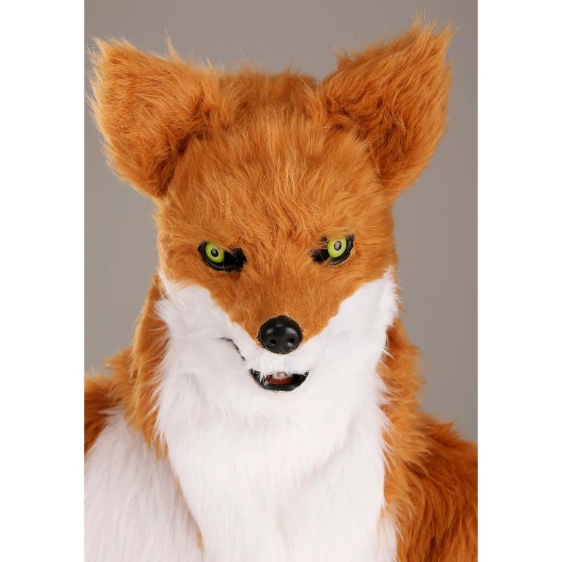 HalloweenCostumes.com One Size Fits Most   Adult Fox Costume With Mouth Mover Mask, White/Orange, 4 of 10