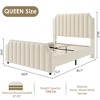 Queen Size Platform Bed Frame with 50.2" Headboard, Velvet Upholstered Bed Frame - 2 of 4