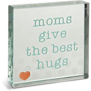 Pavilion Gift Company - Best Hugs - 3" x 3" Glass Plaque - Wall Sign Panels - 1 of 4