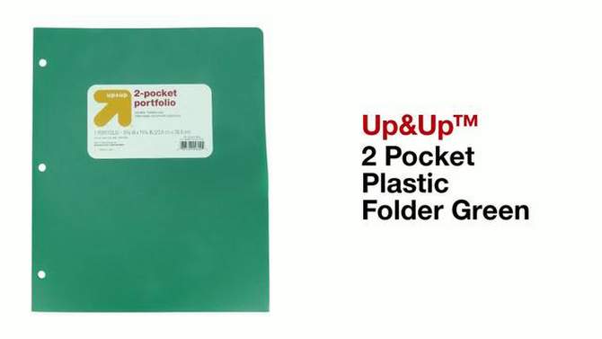 2 Pocket Plastic Folder Green - up &#38; up&#8482;, 2 of 5, play video