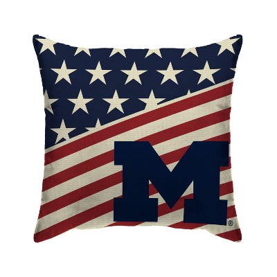 NCAA Michigan Wolverines Americana Decorative Throw Pillow