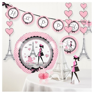 Party In Paris Birthday Party Decorations Kit