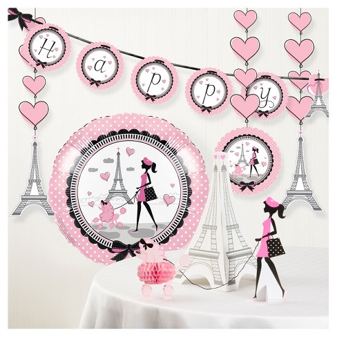 Party In Paris Birthday Party Decorations Kit Target